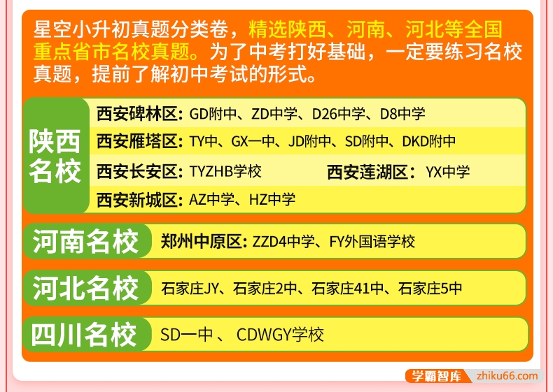 初中择校升学必做精品试卷《2023小升初重点中学招生五年真题分类卷》语文数学英语PDF电子版
