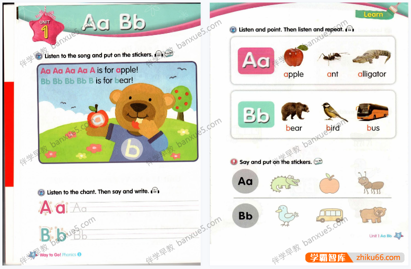 自然拼读教材《way to go phonics》1-5册PDF文档