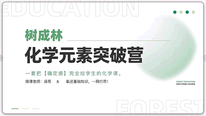 【树成林教育】2025届张子涵化学元素突破营,树成林化学提升训练营