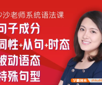 沙沙老师中考/高考英语系统语法课(句子成分+词性+从句+时态+被动语态+特殊句型)