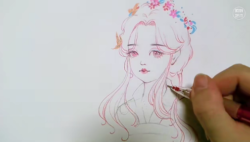 【阿妹艺术】丫丫古风梦幻水彩人物系统课