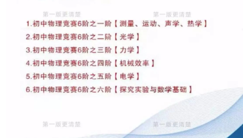 【质心教育】质心初中物理竞赛1-6阶全套课程