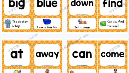自然拼读高频单词《sight word sentence cards》L1-L5共6册PDF文档