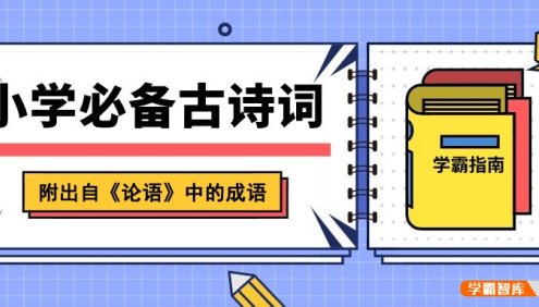 小学生1-6年级语文必背古诗文+出自《论语》中的成语