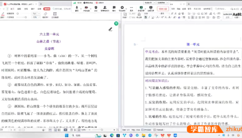 陈怡小学六年级语文阅读理解上下册同步课程