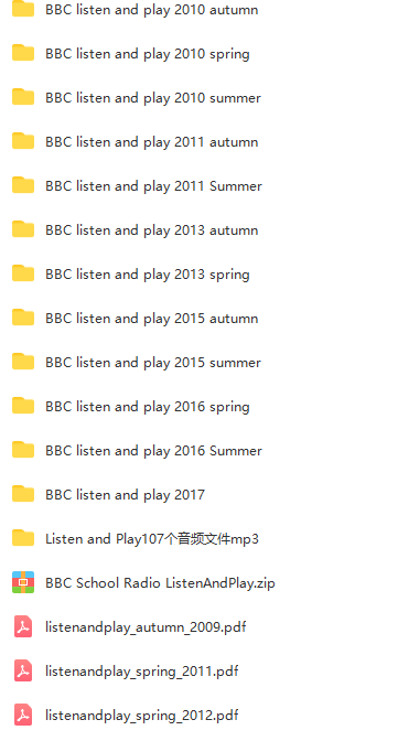 BBC 儿童广播《Listen and Play》音频和PDF(歌谣歌词、重点词汇、游戏指导)适合3-5岁