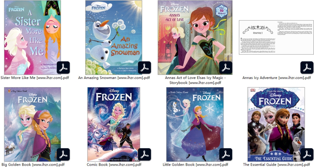 《Disney Frozen Series》共八册迪士尼冰雪奇缘主题英文绘本PDF