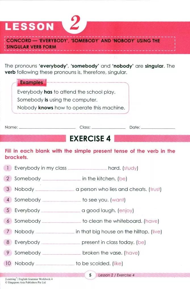 新加坡小学英语1-6年级语法练习册（PDF）