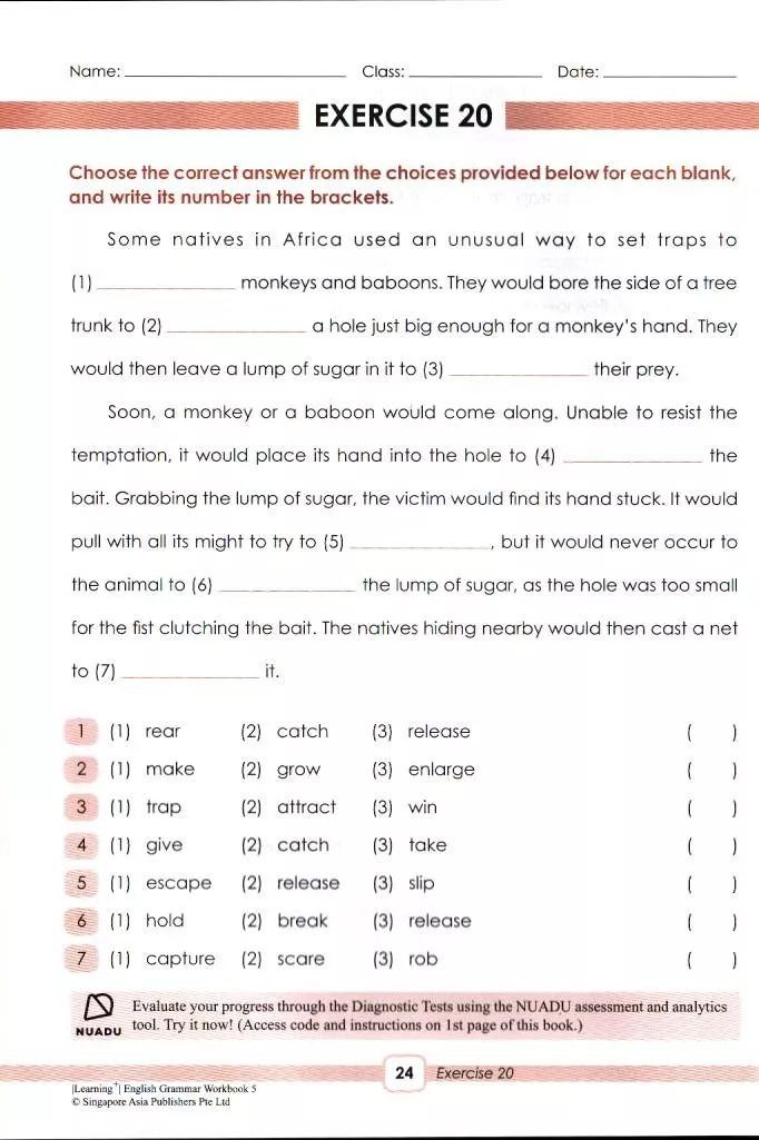 新加坡小学英语1-6年级语法练习册（PDF）