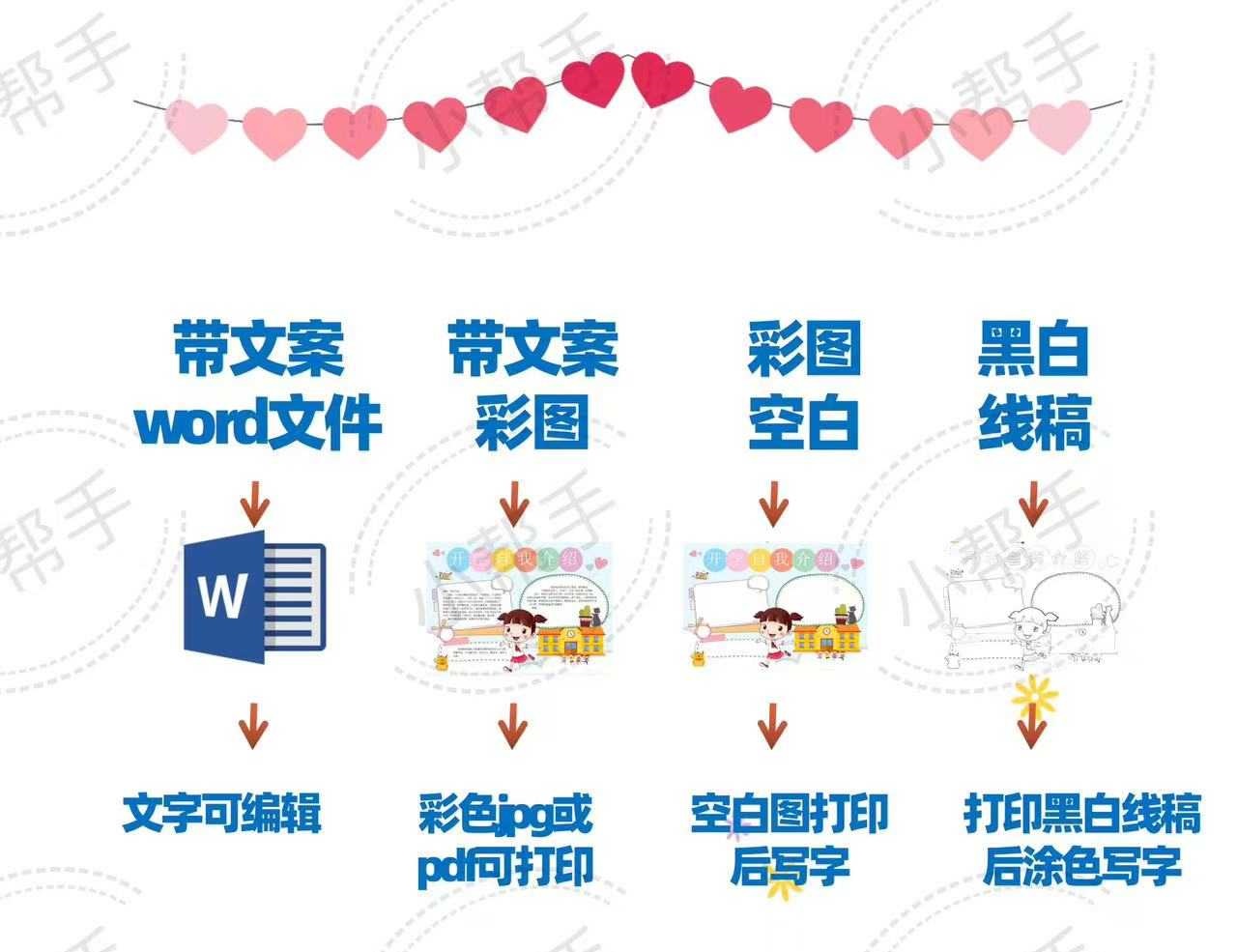 电子小报模板系列-200套|带文稿+彩图空白+黑白线稿+源文件