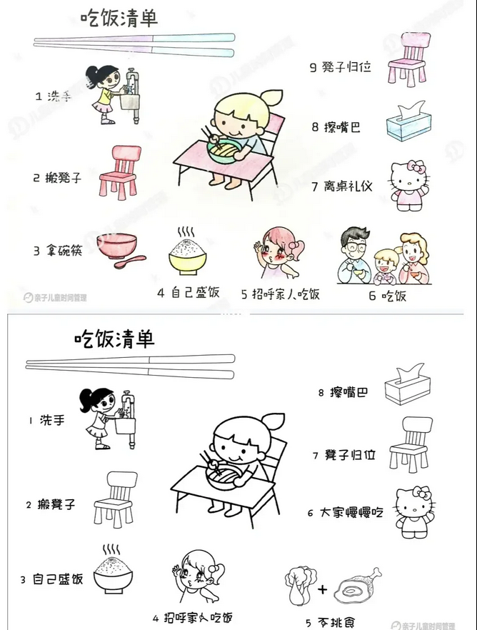 全套儿童时间管理工具表格-共20个系列分享（PDF）