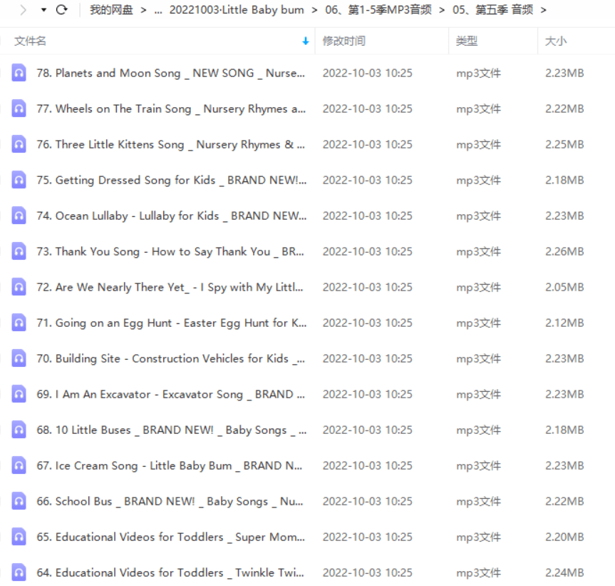 little baby bum全5季视频+音频,YouTube排名第一的磨耳朵英文动画