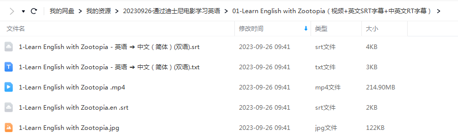 《通过迪士尼电影学习英语》外教精讲36课(含英文、中英双字幕SRT字幕)
