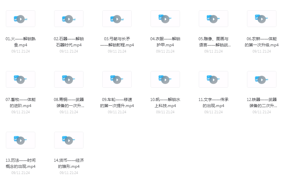 《给孩子的人类简史》视频，有意思的历史启蒙动画（阿里云盘）