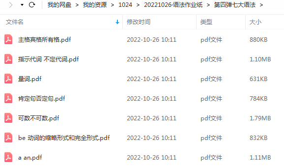 原版语法作业纸PDF可打印，英语语法全搞定！如此喜欢的语法彩色作业纸~