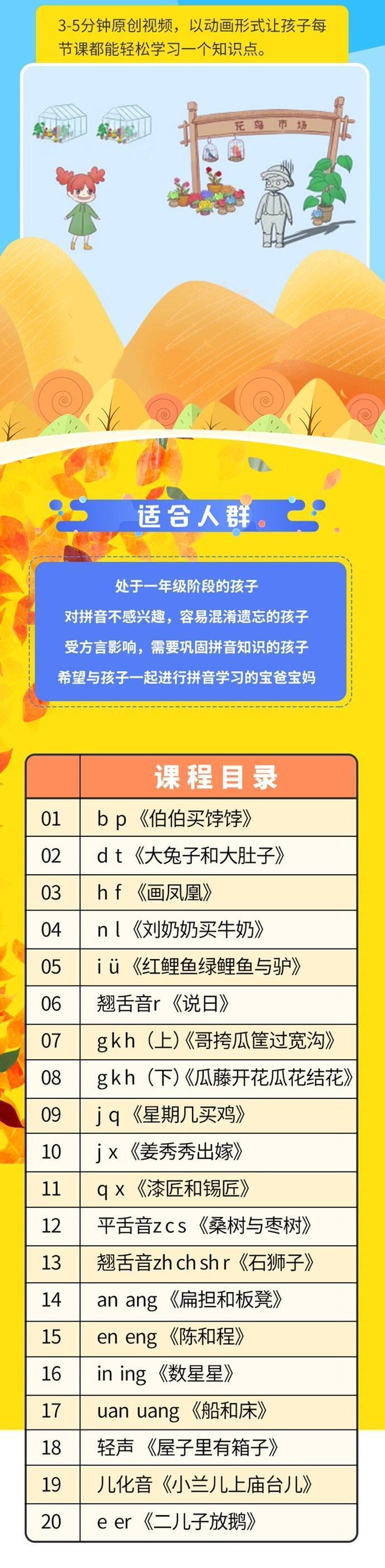 跟着绕口令学拼音（动画版），给儿童巧妙有趣的语言启蒙高清视频（幼小衔接）
