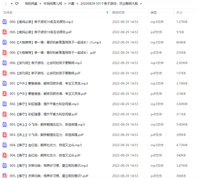101个亲子游戏:玩出聪明大脑(音频+图文PDF)