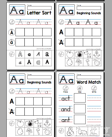 自然拼读作业纸 phonics letter of the week