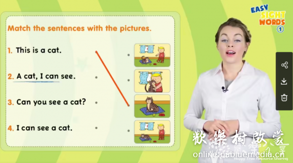 Easy Sight Words视觉词外教真人教学视频47集（Easy Phonics自然拼读同系列）高频词真人讲解动画