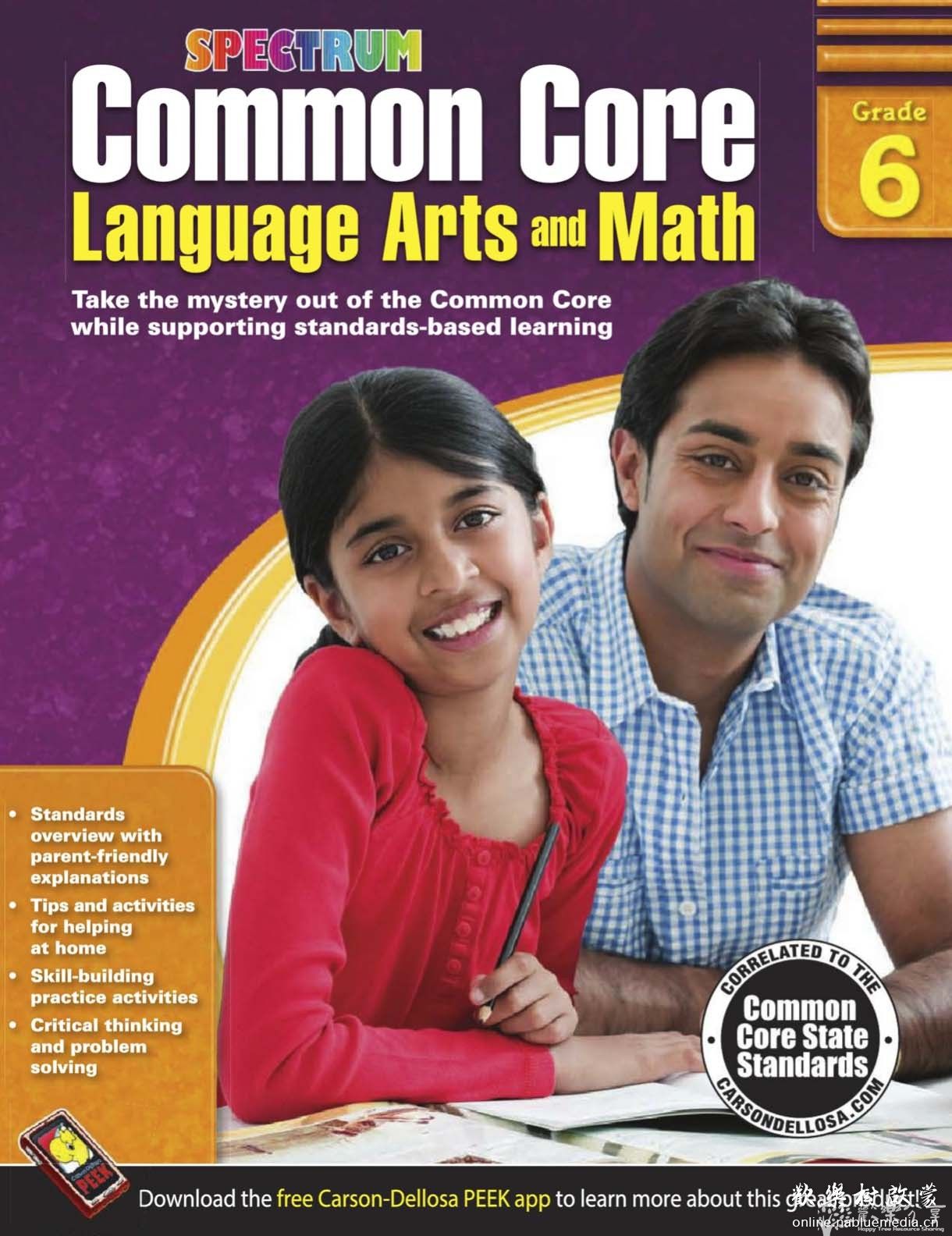 国外原版教材Spectrum Language Arts and Math 从K到G6共7册