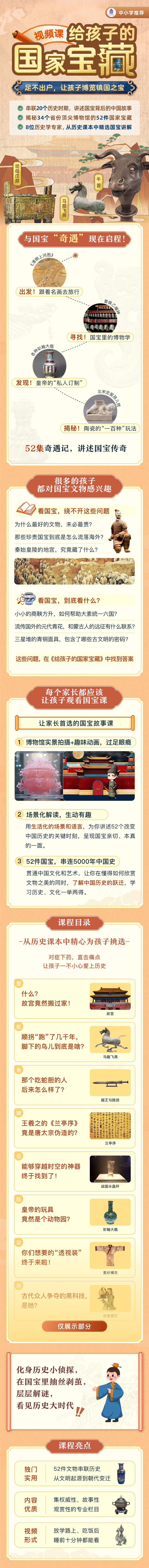给孩子们的国家宝藏课,52集高清视频,每天10分钟带你揭秘34个