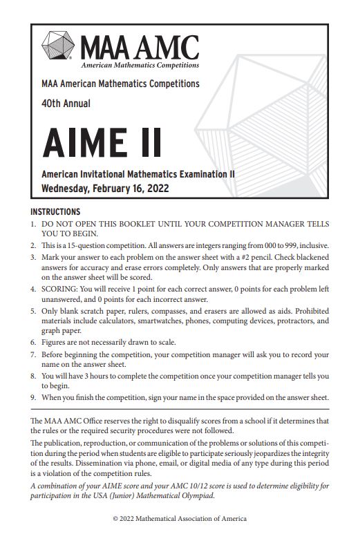 美国数学竞赛 AMC+AIME历年真题（PDF）
