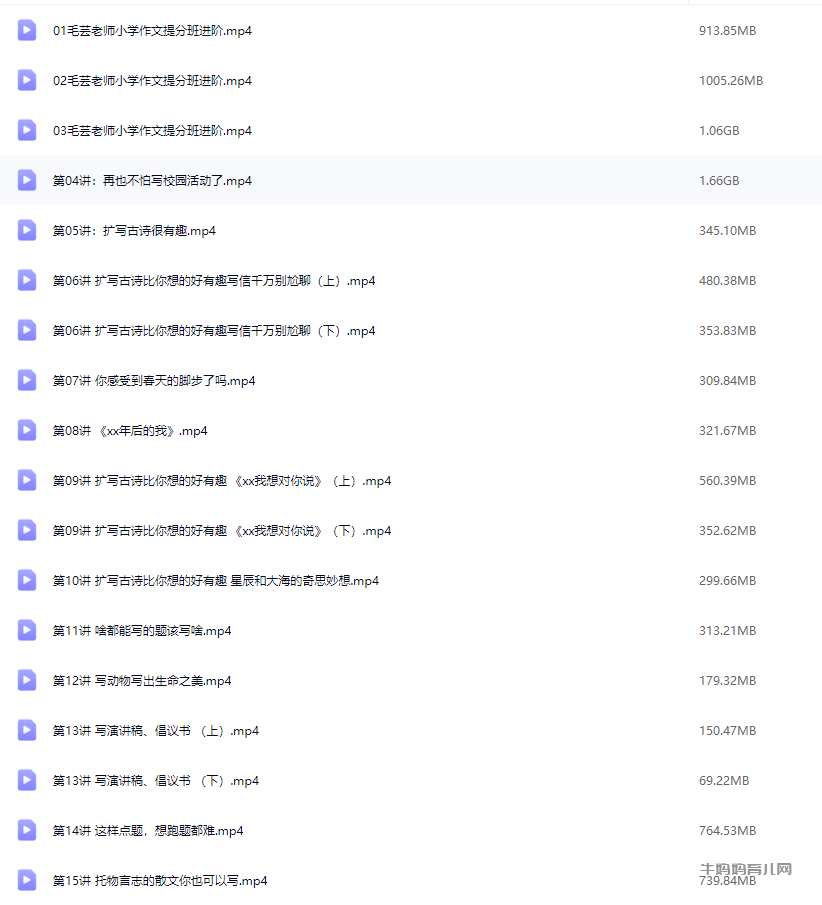 【毛芸老师小学作文提分班】（初阶＋进阶）【视频+讲义】，专为 3 – 6 年级学员精心打造