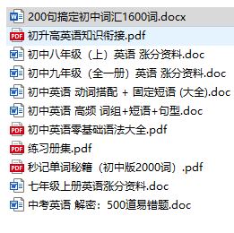 初中英语语法知识集锦【PDF+文档】